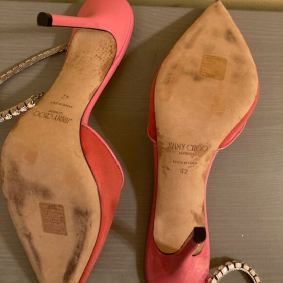 Jimmy Choo pink patent and mesh rhinestone pumps, size 42 - Picture 3 of 3